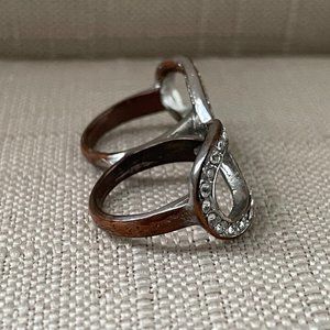 Jewelry | Women Ring Double Finger Rings Infinity Crystal Accent Ring ...